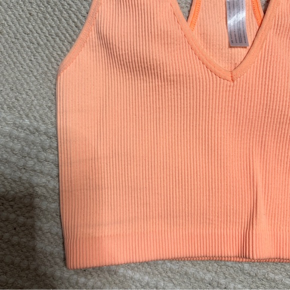 FREE PEOPLE MOVEMENT neon orange Free Throw crop top bralette top XS - Picture 2 of 6